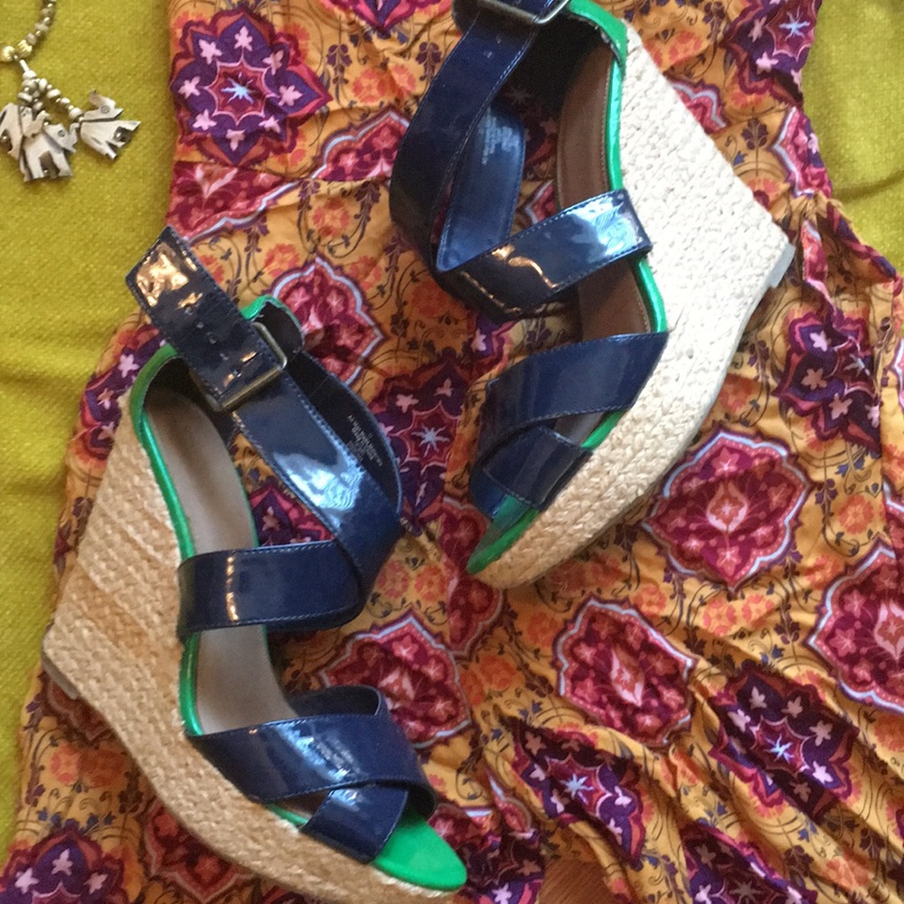 Two tone wedge heels